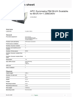 Product Data Sheet: APC Symmetra RM 6kVA Scalable To 6kVA N+1 208/240V