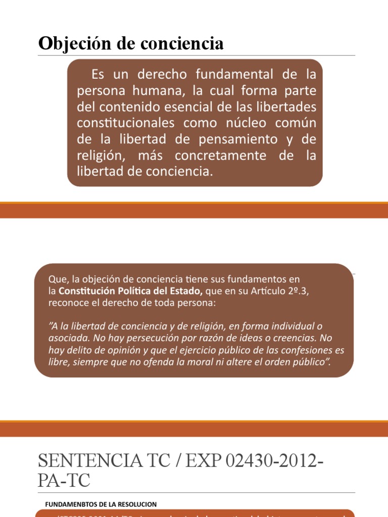 Derecho a la Objeción de Conciencia | PDF | Objetor de conciencia ...