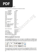 Ribbon Keyboard Shortcuts: To Do This Press