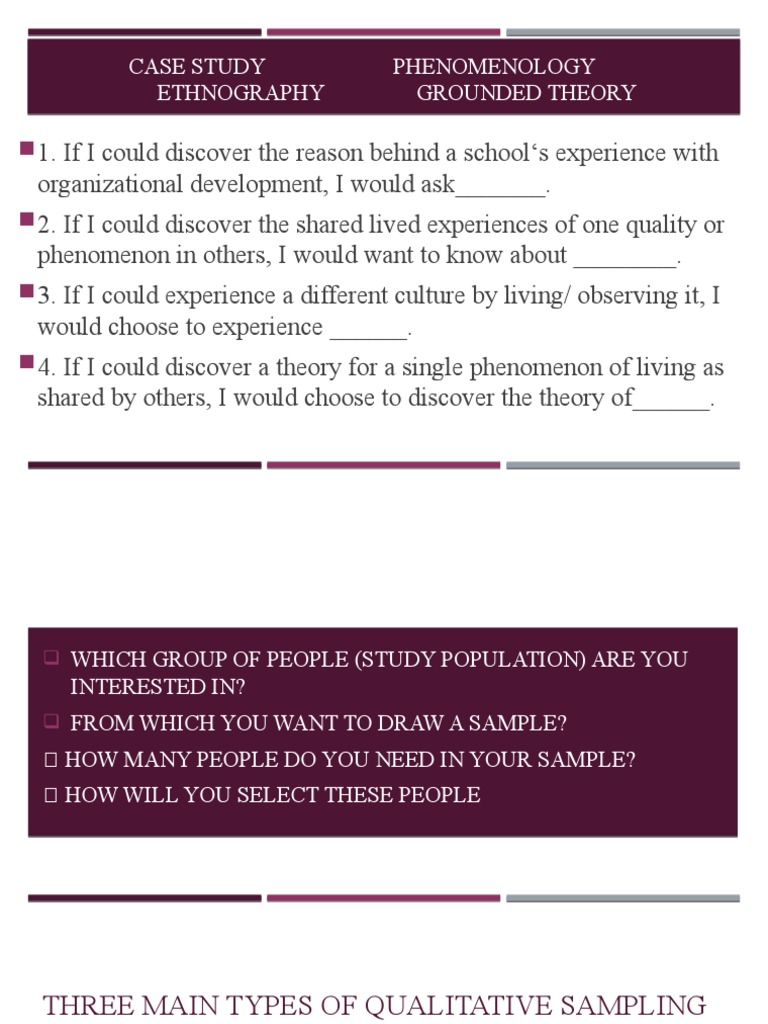 Three Main Types of Qualitative Sampling PDF Interview