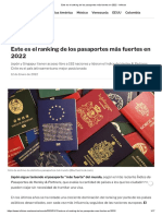 Este es el ranking de los pasaportes más fuertes en 2022 - Infobae