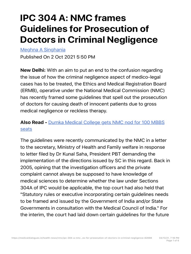 NMC Guidelines for Doctor Prosecution | PDF | Prosecutor | Arrest