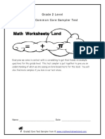 Grade 2 Level Math Common Core Sampler Test