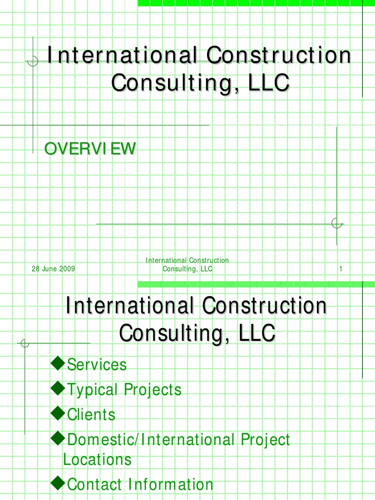 International Construction Consulting Llc Pdf Project Management