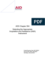 ADS Chapter 304 Selecting The Appropriate Acquisition and Assistance (A&A) Instrument