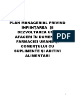 Plan Managerial Privind Infiintarea Unei Farmacii Umane