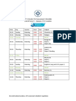 DP 1 (Grade 11) Term 1 Final Exam Shcedule Jan 2022