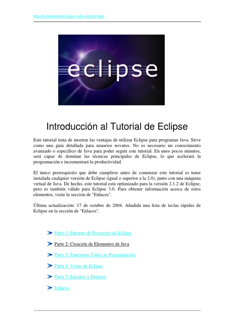 Tutorial Eclipse JAVA | PDF