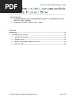 Introduction To Control Systems Analysis and Design: Poles and Zeros