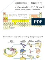 Chapter 3 Biomolecules Pages 53-73 99% of The Mass of Most Cells Is H, O, N, and C