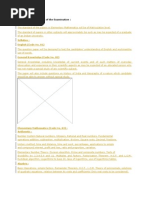 Standard and Syllabus of The Examination