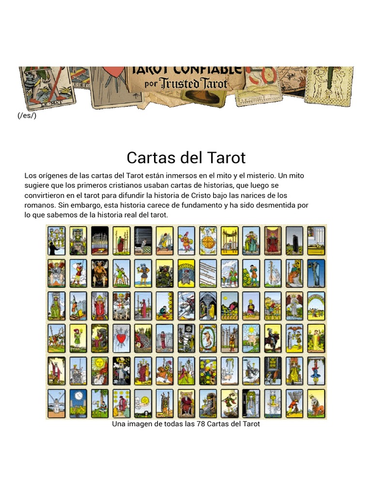 Cartas Del Tarot | PDF | Tarot | Jugando a las cartas