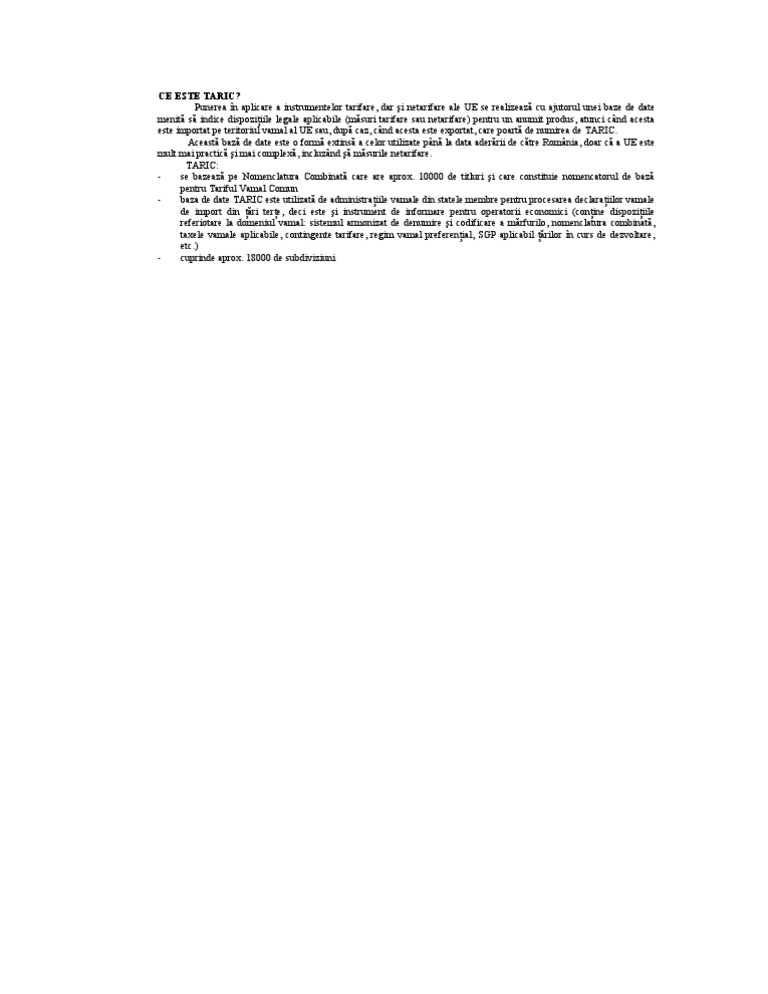 Taric pdf