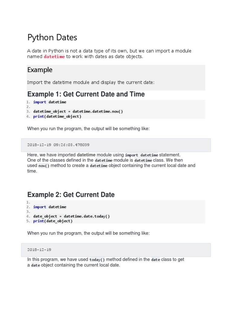 Date and Time | PDF | Method (Computer Programming) | Class (Computer ...