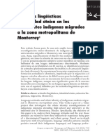 Actitudes Lingüísticas e Identidad Étnica en Los Estudiantes Indígenas Migrados A La Zona Metropolitana de Monterrey