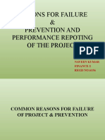 Reasons For Failure & Prevention and Performance Repoting of The Project