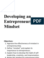 Developing An Entrepreneurial Mindset