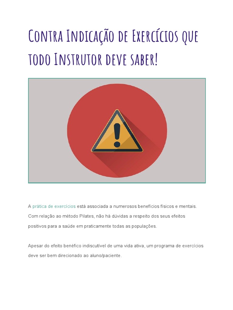 Contra Indicação de Exercícios No Pilates | PDF | Osteoporose | Pilates