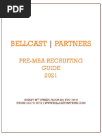 BellCast Pre-MBA Recruiting Guide - 2021