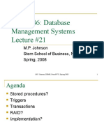 C20.0046: Database Management Systems Lecture #21: M.P. Johnson Stern School of Business, NYU Spring, 2008