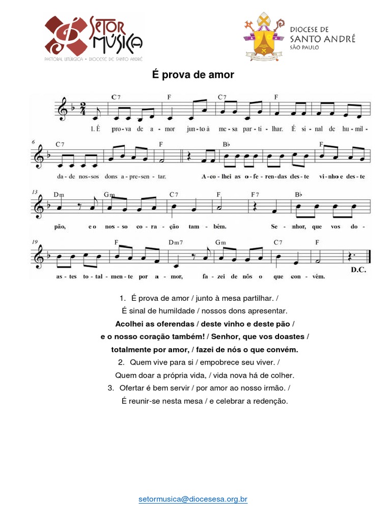 É Prova de Amor Partitura | PDF