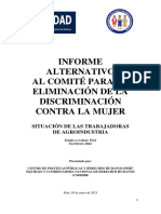 Perú Situación de Trabajadoras de Agroindustria - Informe Alternativo Al CEDAW 2022
