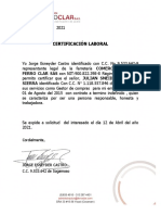 Certificado Laboral Julian 2021