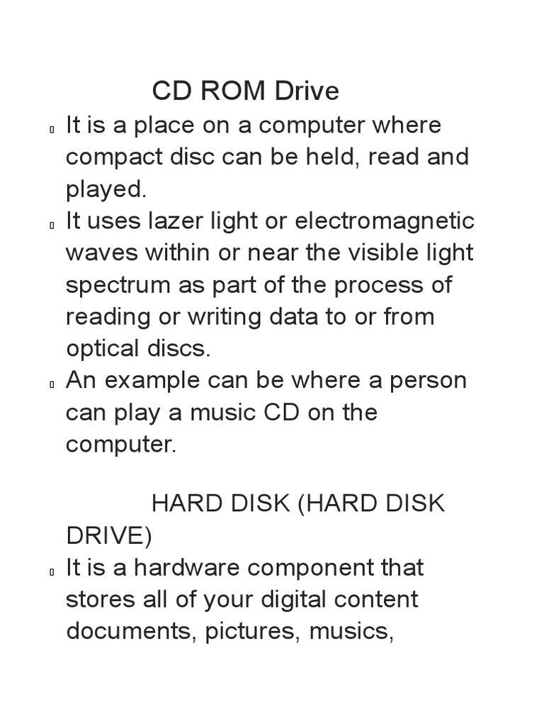 Computer Storage Devices Overview | PDF | Games & Activities | Computers