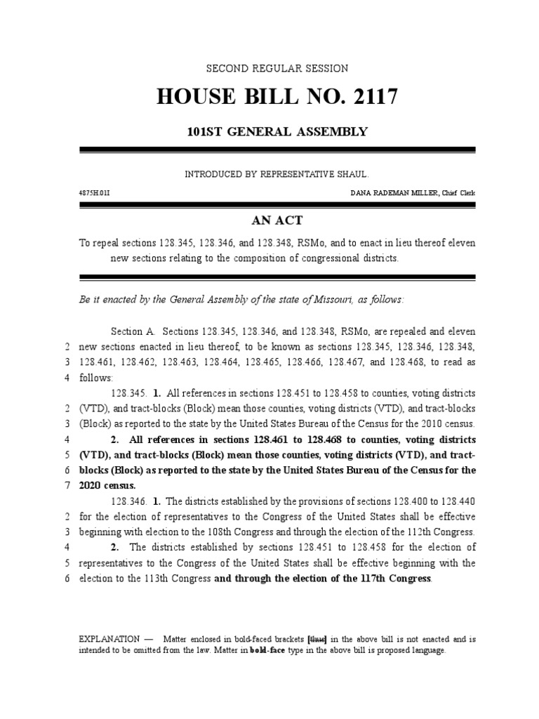 House Bill No. 2117 101St General Assembly PDF United States