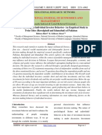 Factors Affecting an Individual Investor Behavior-An Empirical Study in Twin Cities (Rawalpindi and Islamabad) of Pakistan