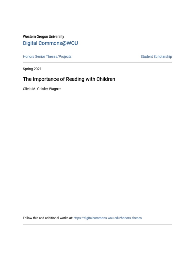 Importance of Reading with Children | PDF | Phonics | Reading Comprehension