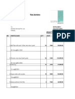 Tax Invoice: To, Exhibits Genesis Pvt. Ltd. Kolkata