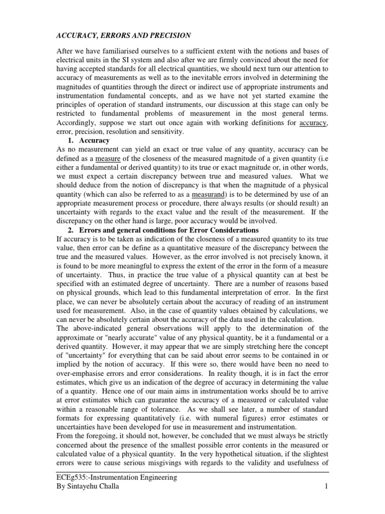 Understanding Precision in Measurements | PDF | Accuracy And Precision ...