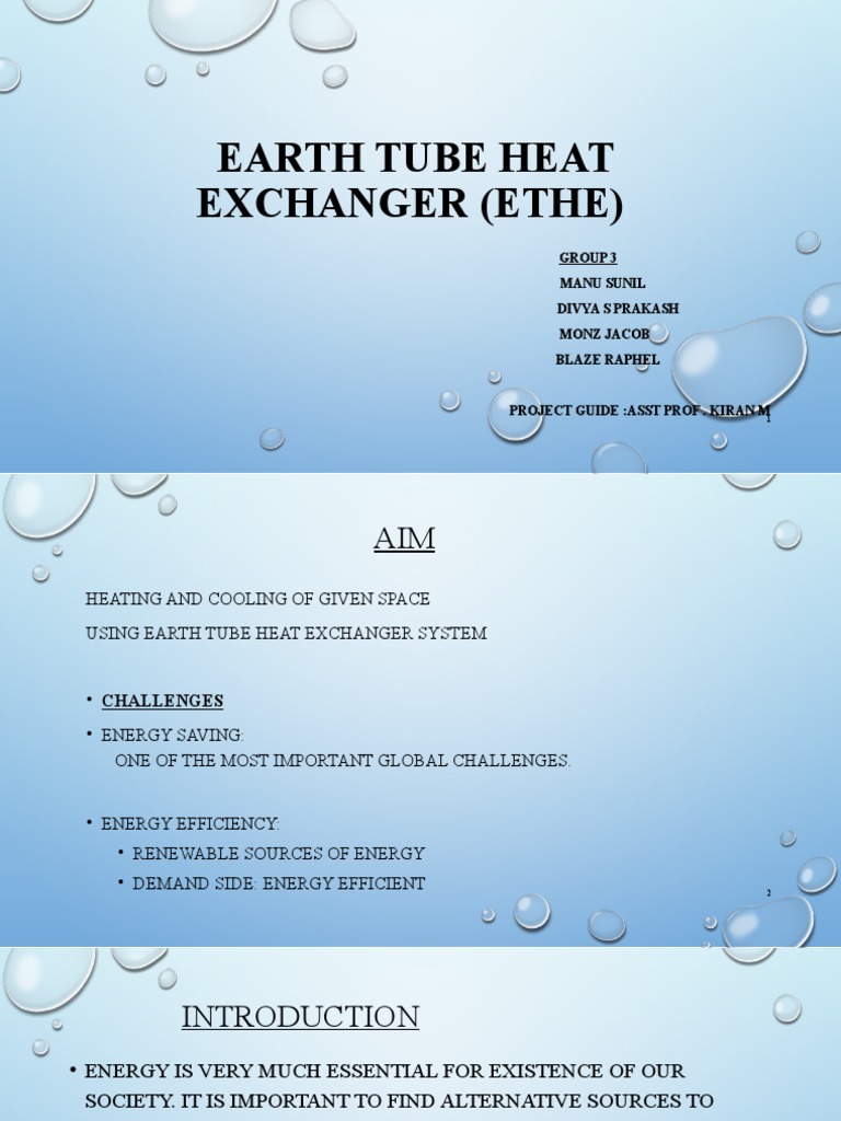 Design and Analysis of an Earth Tube Heat Exchanger System for Heating ...
