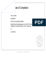 Global HR and Talent Management v11.0.25 RT TA Job Application Routing Based On Completion of Transition Program or Task - Product Use Certificate