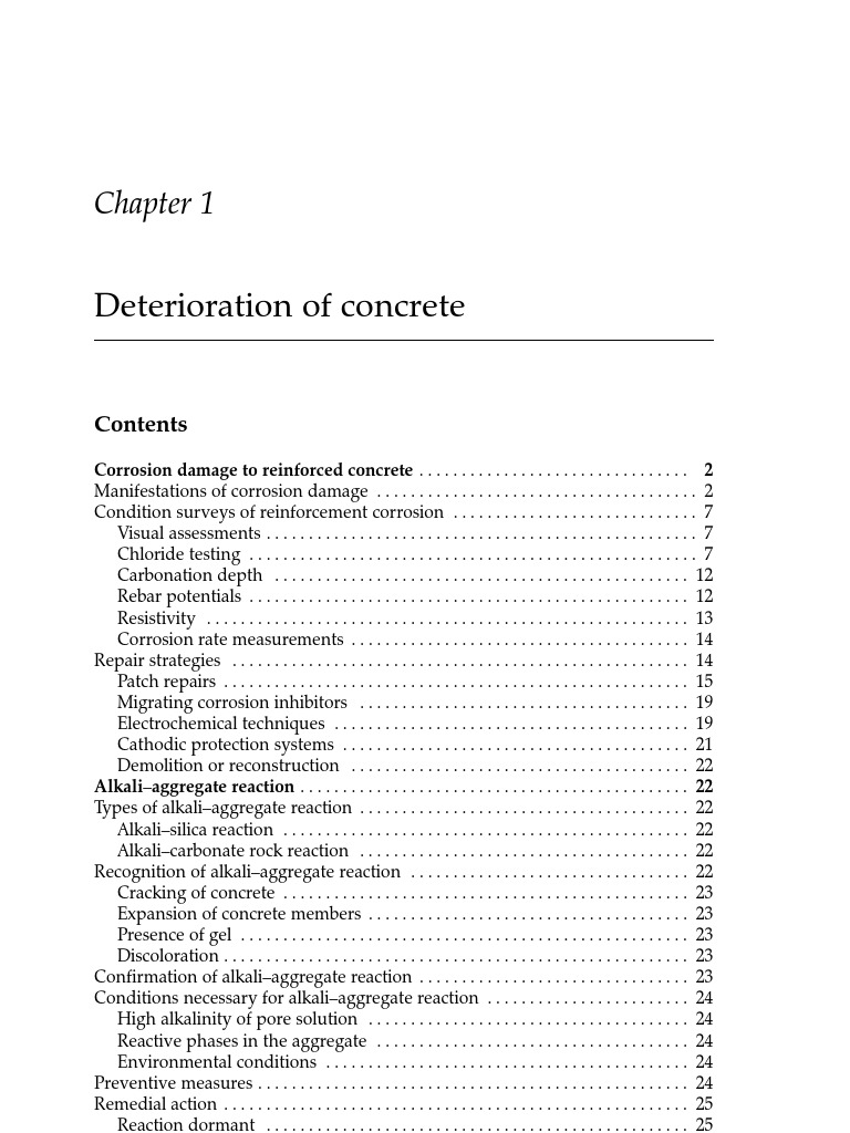 Deterioration of Concrete Important | PDF | Corrosion | Concrete