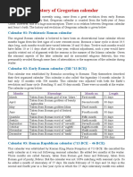 History of Gregorian Calendar