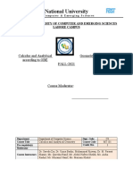 National University: Calculus and Analytical Geometry Course Outline According To OBE FALL-2021