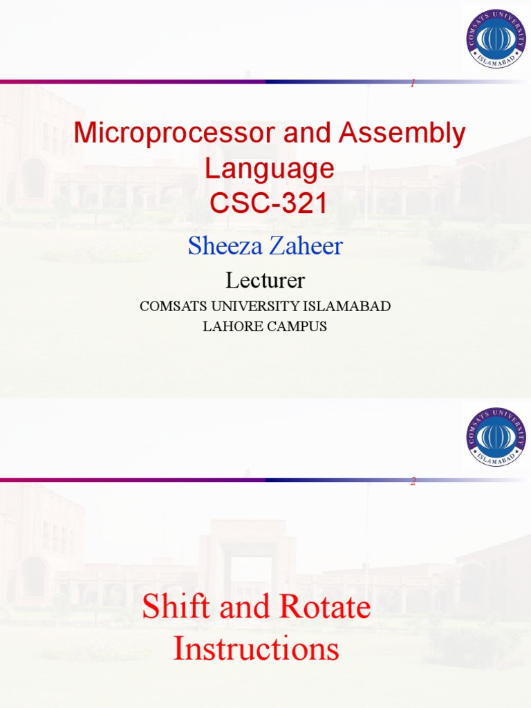 Shift and Rotate Instructions PDF Assembly Language Computer Hardware