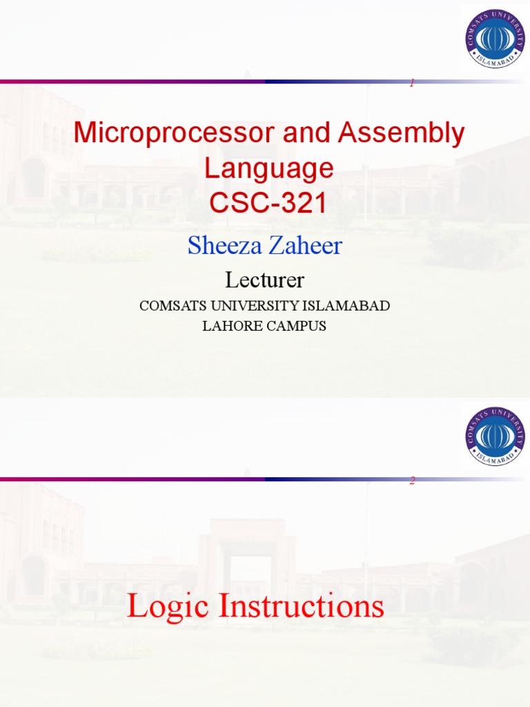 Microprocessor and Assembly Language CSC-321: Sheeza Zaheer | PDF ...