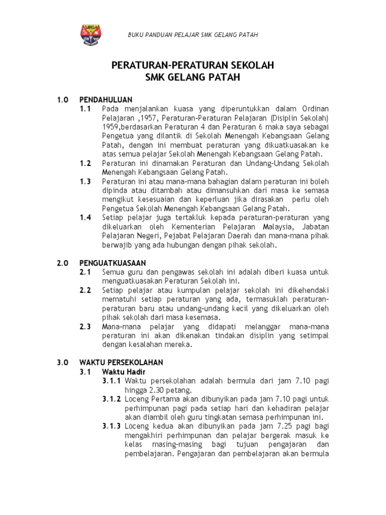 Peraturan Sekolah Pdf