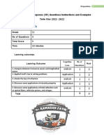 Physics English: G11 Constricted Response (CR) Questions Instructions and Examples Term One 2021-2022