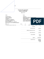 Invoice for payment order ORD 1069