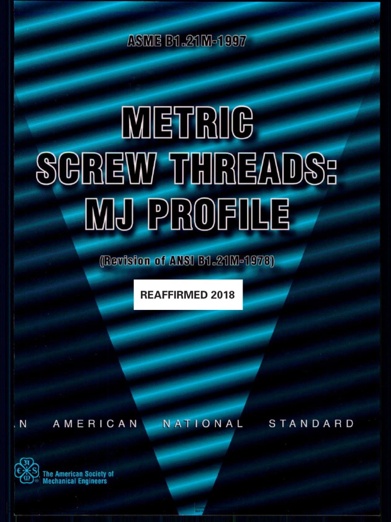 ASME B1.21M - Metric Screw Threads MJ Profile | PDF | Screw ...