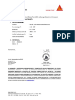 Certificado de Calidad Sika Viscocrete 1110PE-1