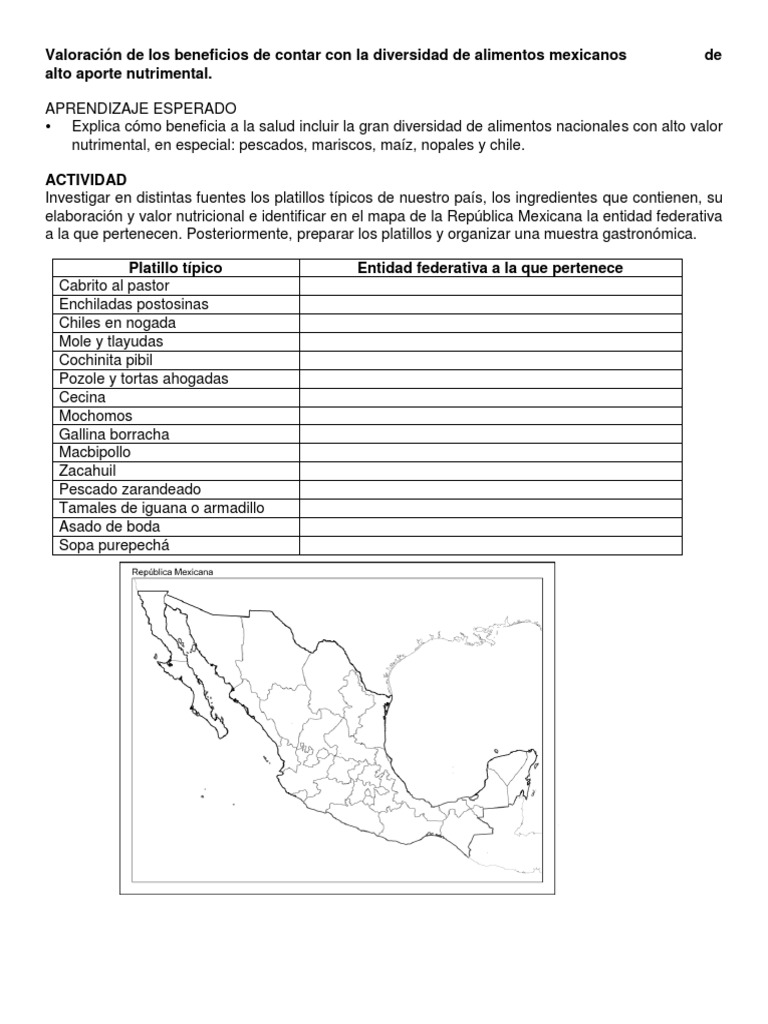 Diversidad de Alimentos Mexicanos Nutritivos | PDF | Tecnología