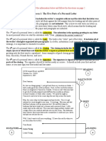 Directions: Review Lesson Over Word Lesson 1: The Five Parts of A Personal Letter