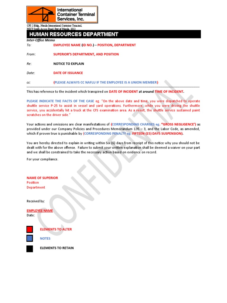 NTE Format for Employee Explanation | PDF | Finance & Money Management
