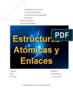 Estructuras atómicas y enlaces químicos: materia, distribución y tipos