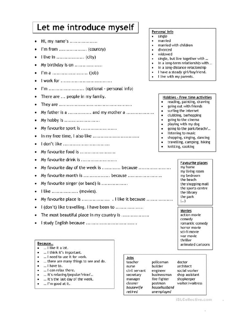 All About Myself | PDF